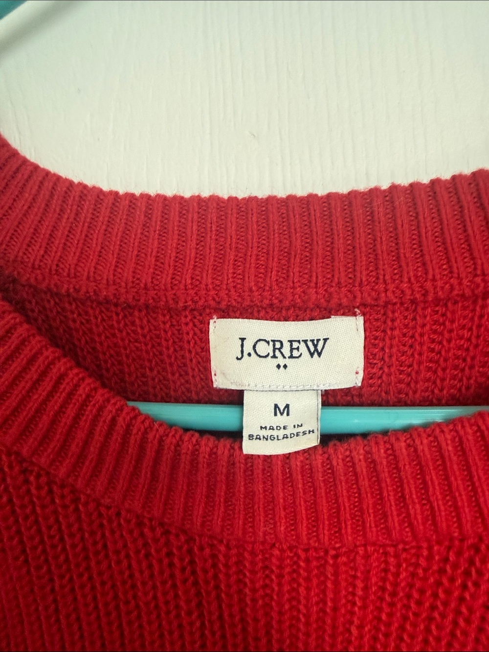 J. Crew women Red Ribbed Crewneck Sweater